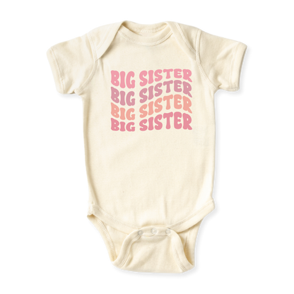 Big Sister Tshirt Pastel Pink Sister Shirt for Kids Siblings Tee, Big Sister To Be - Baby Sister Announcement