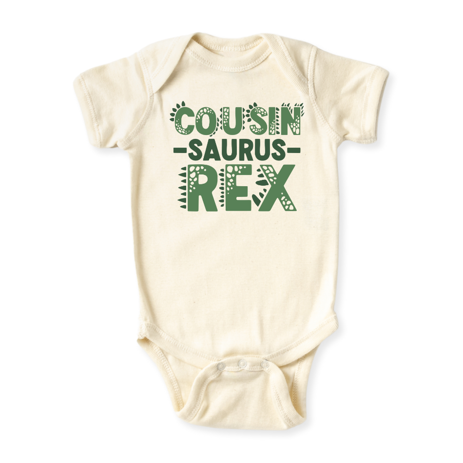 Cousin Saurus Baby Bodysuit, Cousin Kids' T-Shirt – Fun Cousin Announcement Outfit