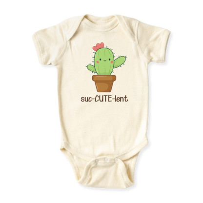Suc-CUTE-lent Baby Bodysuit, Cute Succulent Girls Tee