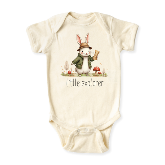 baby onesie onsie clothes girl boy funny newborn gifts outfit toddler infant apparel shirt baby shower kids unisex bodysuit little cute cool clothing mommy cotton newborn personalized explorer bunny rabbit animals