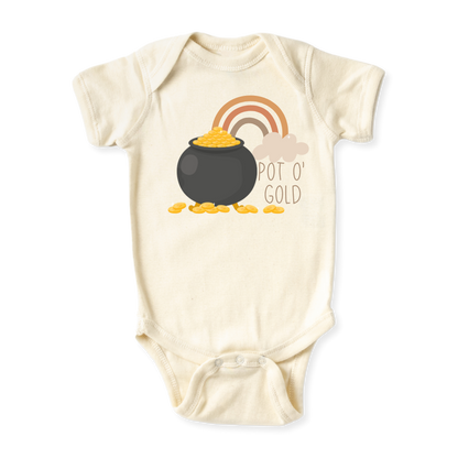 Pot o' gold Boho Rainbow Baby Bodysuit = Tshirt for Kids & Toddler Tee, Baby Gift for Newborn Outfit
