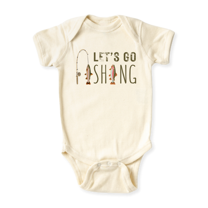 Let's Go Fishing Baby Bodysuit Fishing Tshirt for Kids Toddler Tee Cute Baby Gift for Baby Clothes Fishing Outfit