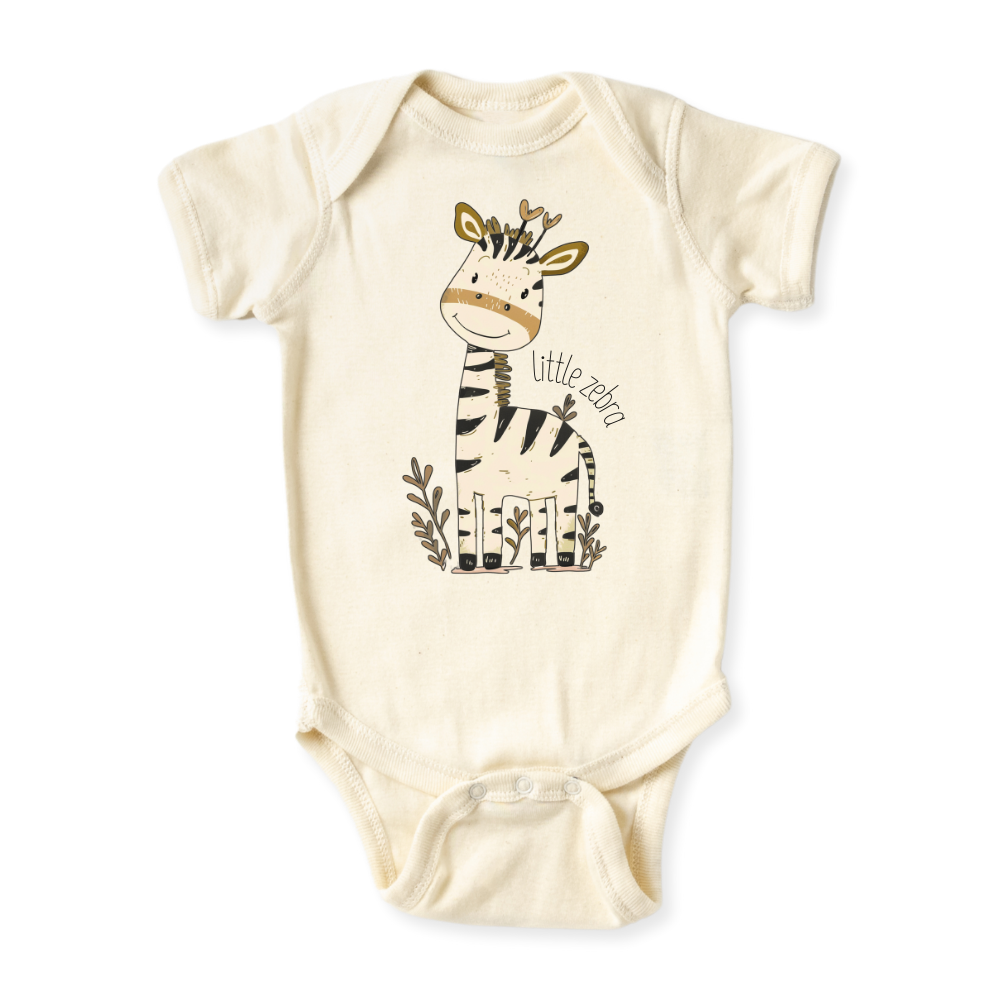 Little Zebra Baby Bodysuit, Kids & Toddler T-Shirt – Cute Zebra Animals Baby Clothes for Boys Girls