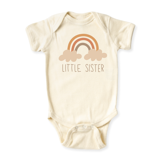 baby onesie onsie clothes girl boy funny newborn gifts outfit toddler infant jersey apparel daddy shirt baby shower kids unisex bodysuit little cute cool clothing mommy cotton newborn Little Siter Big Sister Rainbow
