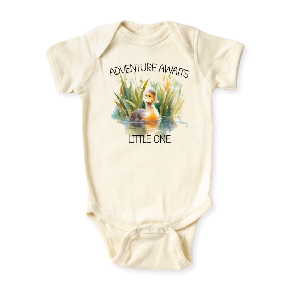 baby onesie onsie clothes girl boy funny newborn gifts outfit toddler infant apparel shirt baby shower kids unisex bodysuit little cute cool clothing adventure mountains trees birds lake river boat explorer traveler