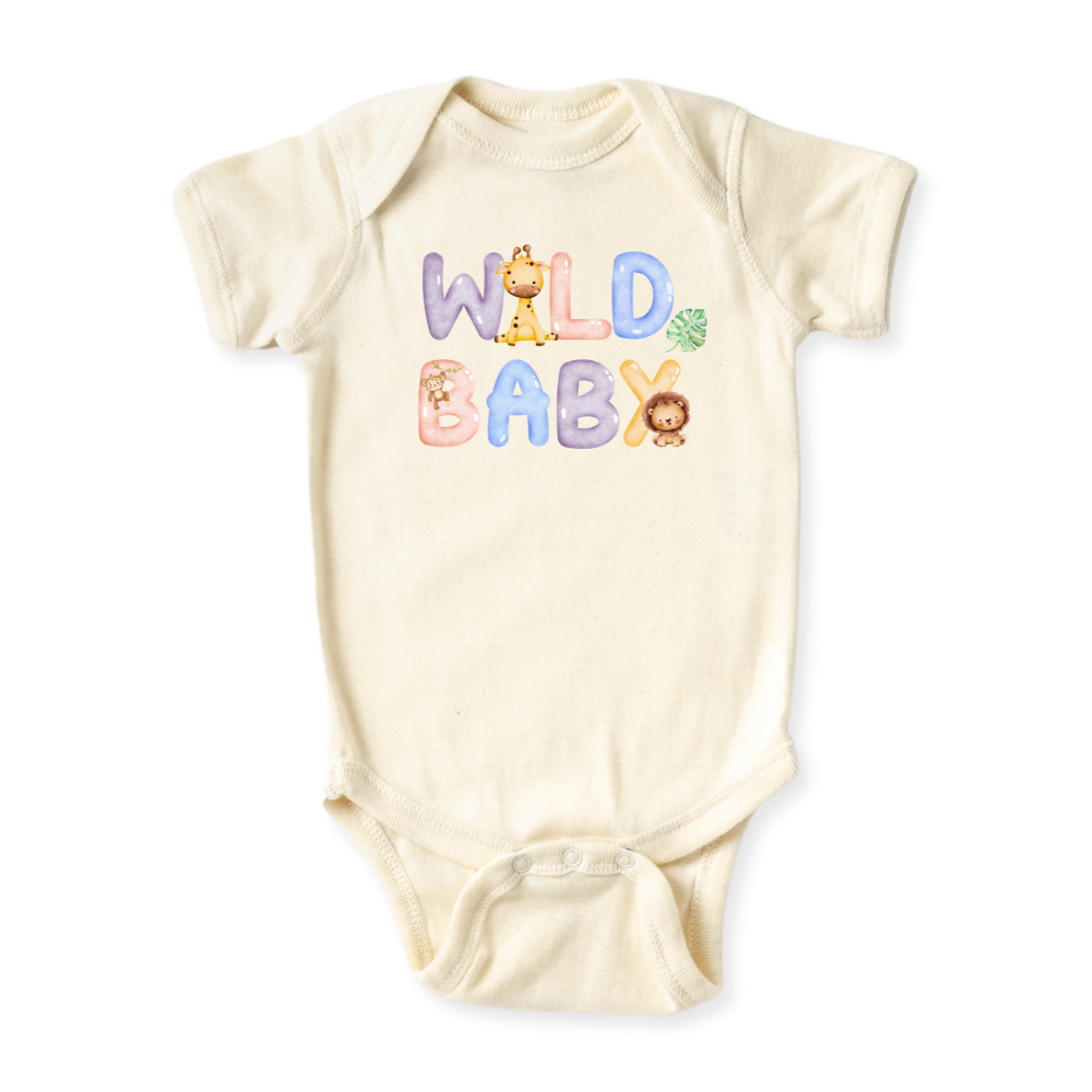 Wild Baby Baby Bodysuit, Kids & Toddler T-Shirt – Safari Cute Animals Baby Clothes for Boys Girls