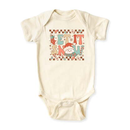 Let is Snow Christmas Baby Bodysuit Cute Tshirt for Kids Toddler Tee Christmas Gift for Baby Clothes