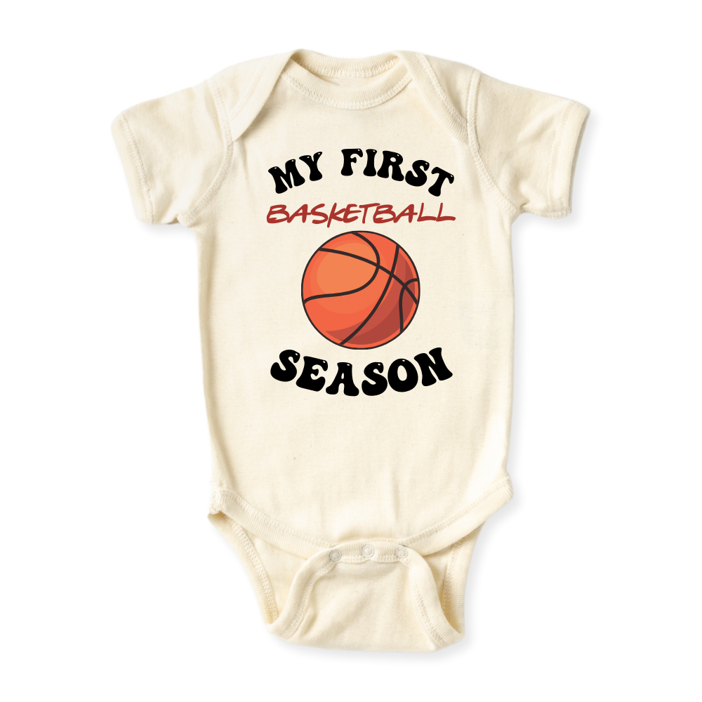 baby onesie onsie clothes girl boy funny newborn gifts outfit toddler infant apparel shirt baby shower kids unisex bodysuit little cute cool clothing my 1st basketball season basketball fan baskeball lover sport i love basketball
