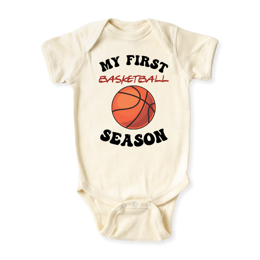 baby onesie onsie clothes girl boy funny newborn gifts outfit toddler infant apparel shirt baby shower kids unisex bodysuit little cute cool clothing my 1st basketball season basketball fan baskeball lover sport i love basketball