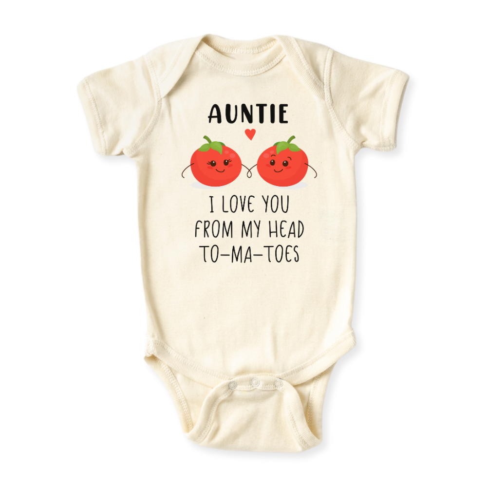 I Love You from My Head To-ma-toes Tomato Baby Bodysuit - Auntie Gift Graphic Tee