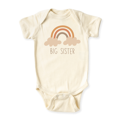 Big Sister Boho Rainbow Tshirt, Big Sister Announcement Shirt for Kids, Family Tee