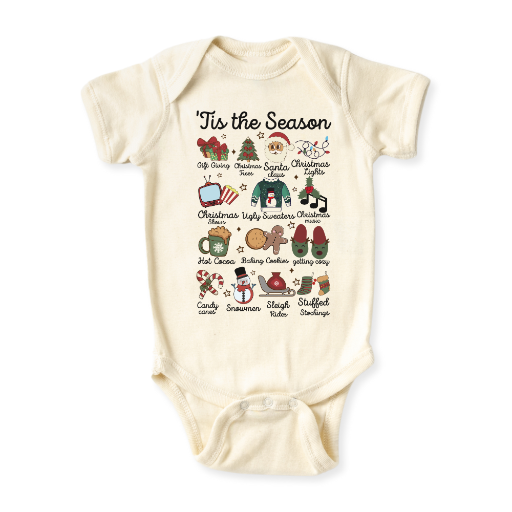 Tis The Season Tshirt Christmas Baby Bodysuit, Kids & Toddler T-Shirt – Christmas Outfit