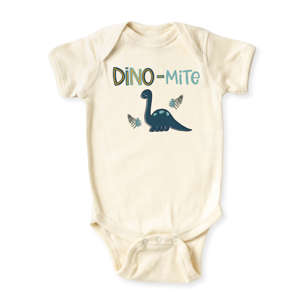Dino-mite Dinosaur Tshirt Dino Baby Bodysuit Toddler & Kids T-Shirt, Dinosaur Outfit