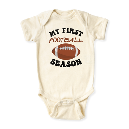 My First Football Season Baby Bodysuit, Kids & Toddler T-Shirt – Sport Baby Gift for Football Fans