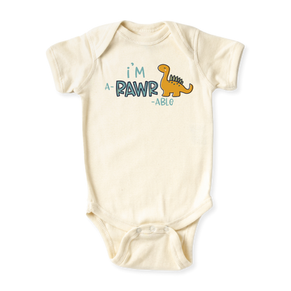 I'm A-Rawr-Able Dinosaur Tshirt Dino Baby Bodysuit Toddler & Kids T-Shirt, Dinosaur Outfit