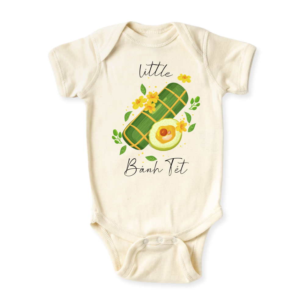 baby onesie onsie clothes girl boy funny newborn gifts outfit toddler infant apparel shirt baby shower kids unisex bodysuit little cute cool clothing lunar new year vietnamese baby viet Tet Ta Banh Tet sticky rice