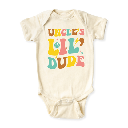 Uncle's Lil Dude Baby Bodysuit Toddler & Kids T-Shirt, Gift for Nephew Tshirt Cute Boys Clothes