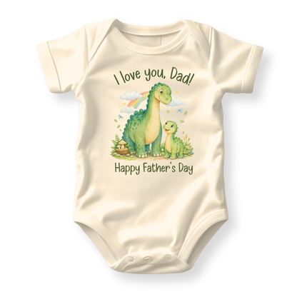 I Love You Dad - Happy Father's Day Dinosaur Baby Bodysuit - Family Outfit