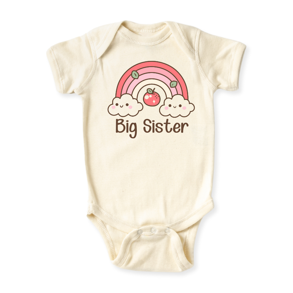Big Sister Rainbow Tshirt for Girls, Matching Sister Outfit