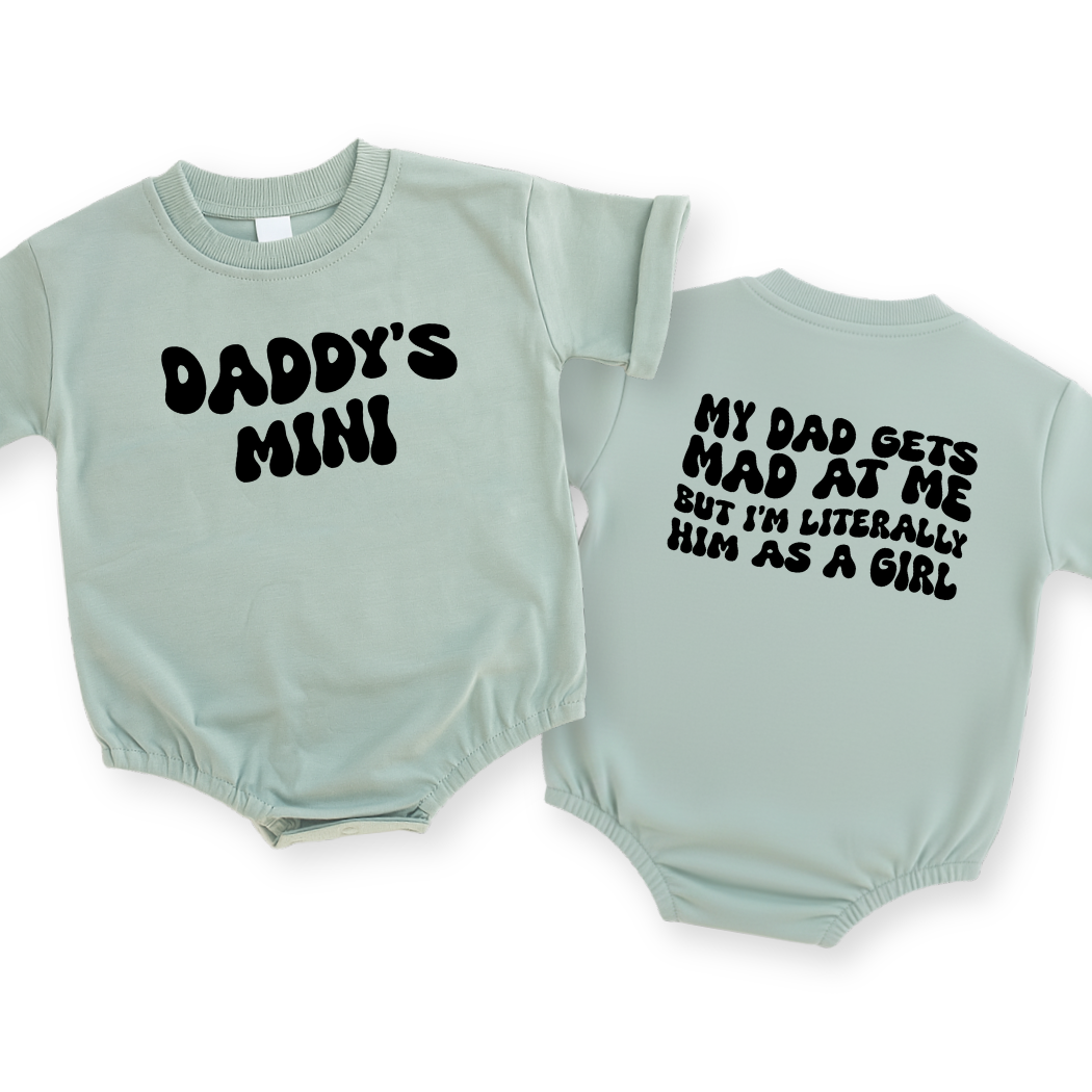 Daddy's Mini Baby Romper - Cotton Baby Bodysuit for Girls