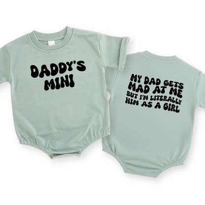 Daddy's Mini Baby Romper - Cotton Baby Bodysuit for Girls