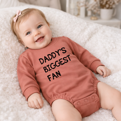 Daddy's Biggest Fan Baby Romper - Cotton Baby Bodysuit