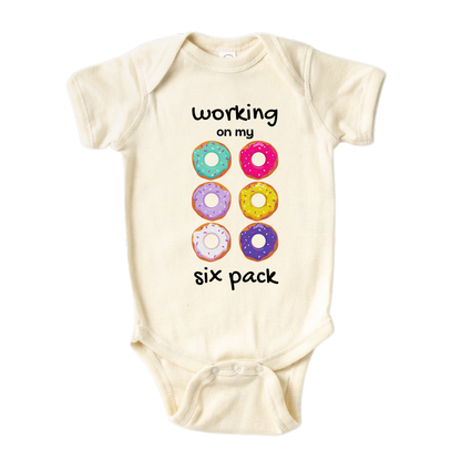 Donut Kids Tshirt Baby Onesie® Working On My Six Pack Baby Bodysuit Newborn Outfit