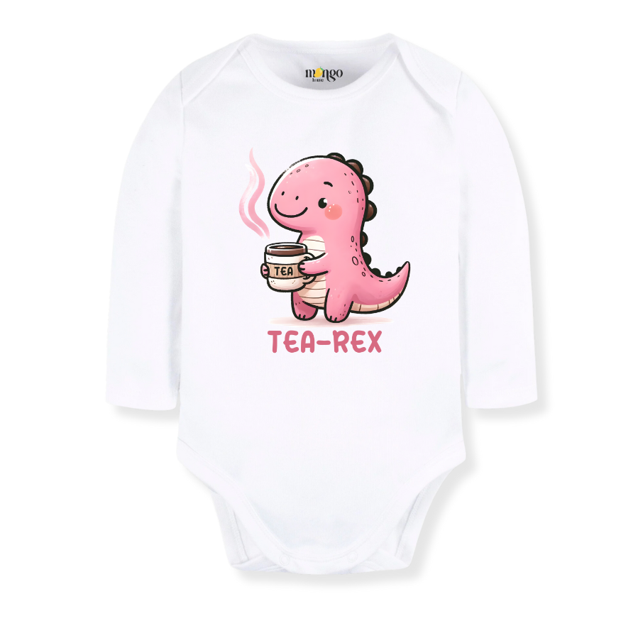 Tea-Rex Baby Bodysuit – Cute Dinosaur Kids T-Shirt & Toddler Tee, Dinosaur Sweater