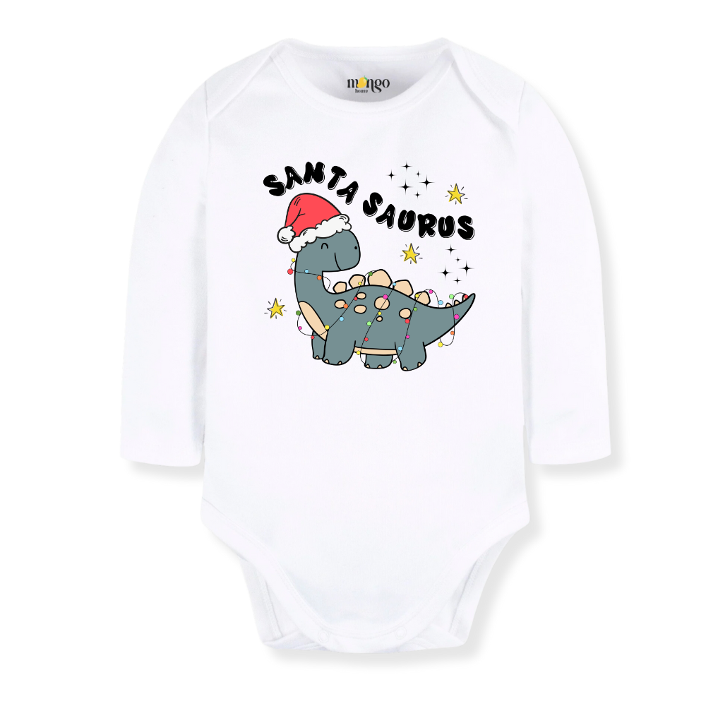 Santa Saurus Tshirt Dinosaur Baby Bodysuit Toddler & Kids T-Shirt, Christmas Outfit Christmas Baby Clothes