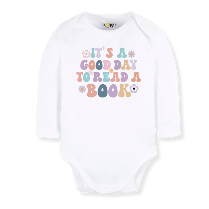 It's a Good Day to Read a Book Retro Girl Tshirt, Inspirational Tee for Baby Girl Bodysuit, Retro Flower Shirt