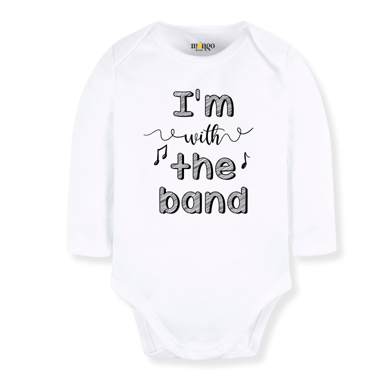 Baby Bodysuit, Kids & Toddler T-Shirt – 'I'm with the Band' Music Outfit Concert Baby Clothes for Boys, Girls