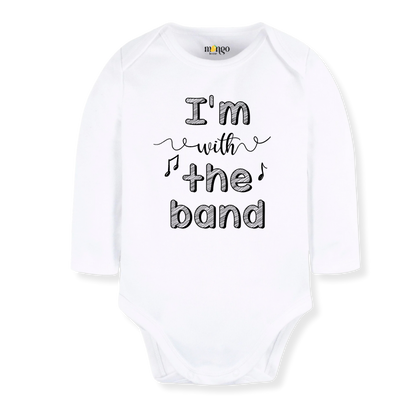 Baby Bodysuit, Kids & Toddler T-Shirt – 'I'm with the Band' Music Outfit Concert Baby Clothes for Boys, Girls