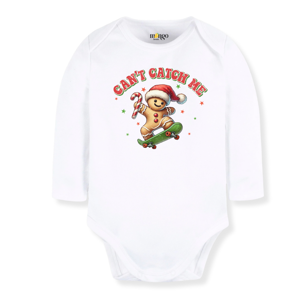 baby onesie onsie clothes girl boy funny newborn gifts outfit toddler infant apparel shirt baby shower kids unisex bodysuit little cute cool clothing christmas xmas merry and bright gingerbread man cookie skater