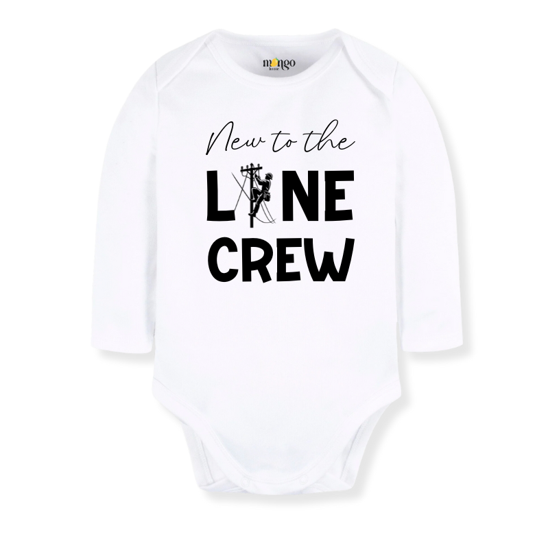 Baby Bodysuit, Kids & Toddler T-Shirt – 'New to the Line Crew' Utility & Lineman-Themed Baby Clothes