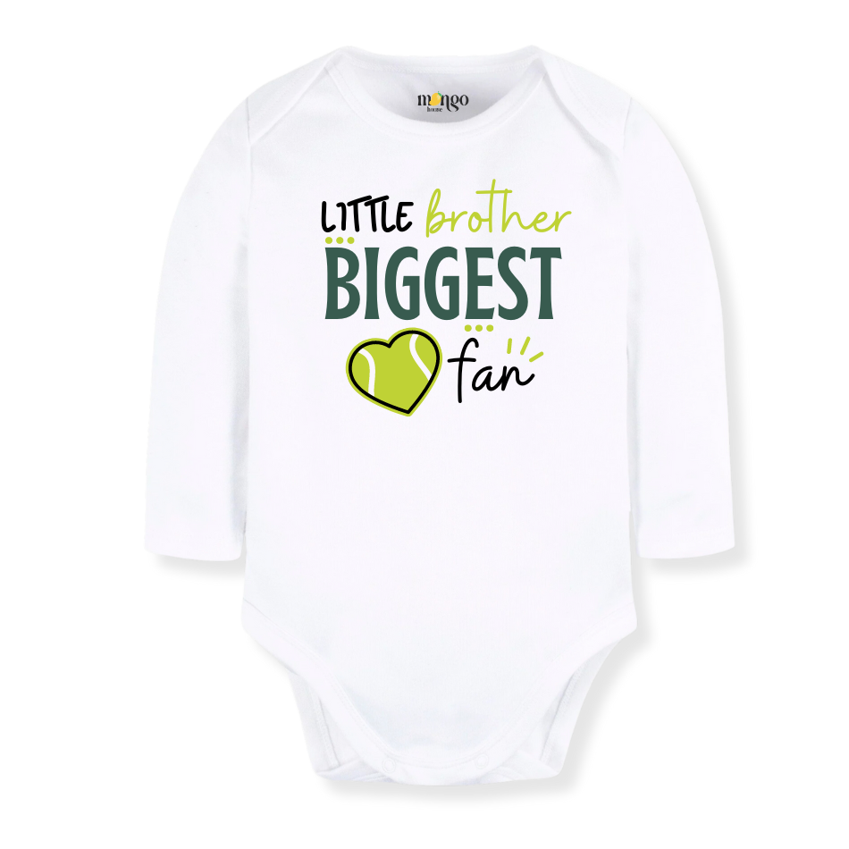 Little Brother Biggest Fan Tennis Shirt for Kids Toddler Tee Big Brother Shirt