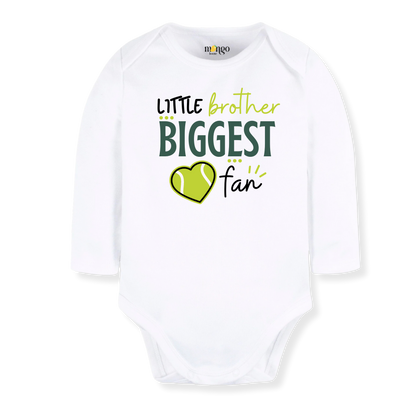 Little Brother Biggest Fan Tennis Shirt for Kids Toddler Tee Big Brother Shirt