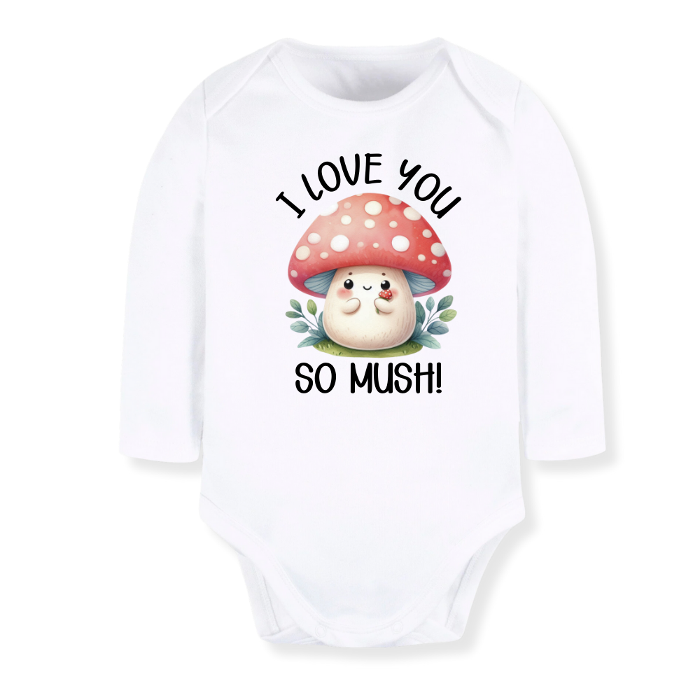 I Love You So Mush Baby Bodysuit, Cute Mushroom Tshirt