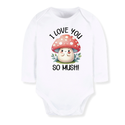 I Love You So Mush Baby Bodysuit, Cute Mushroom Tshirt