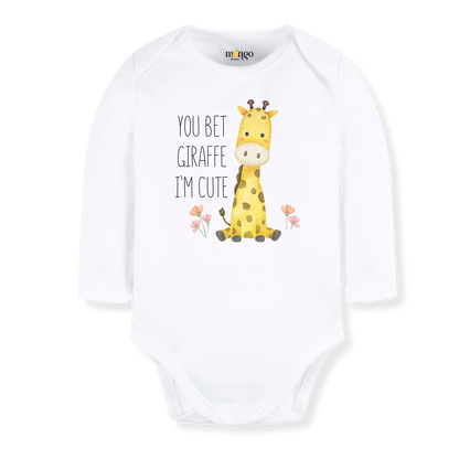 You Bet Giraffe I'm Cute Baby Bodysuit, Kids & Toddler T-Shirt – Funny Giraffe Animals Baby Clothes