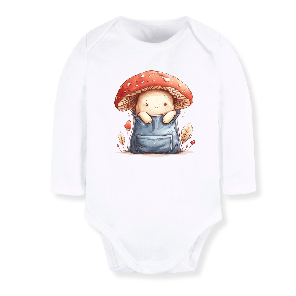 Mushroom Pocket Graphic Tee, Baby Bodysuit
