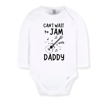 Baby Bodysuit, Kids & Toddler T-Shirt – 'Can't Wait to Jam with Daddy' Guitar Design Gift for New Dads