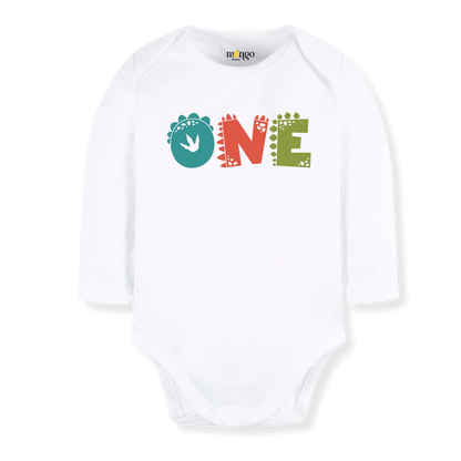 "ONE" Dinosaur Baby Onesie, 1st Birthday Toddler T-Shirt, Cute Dinosaur Birthday Outfit for Kids, Boys & Girls, First Birthday Shirt
