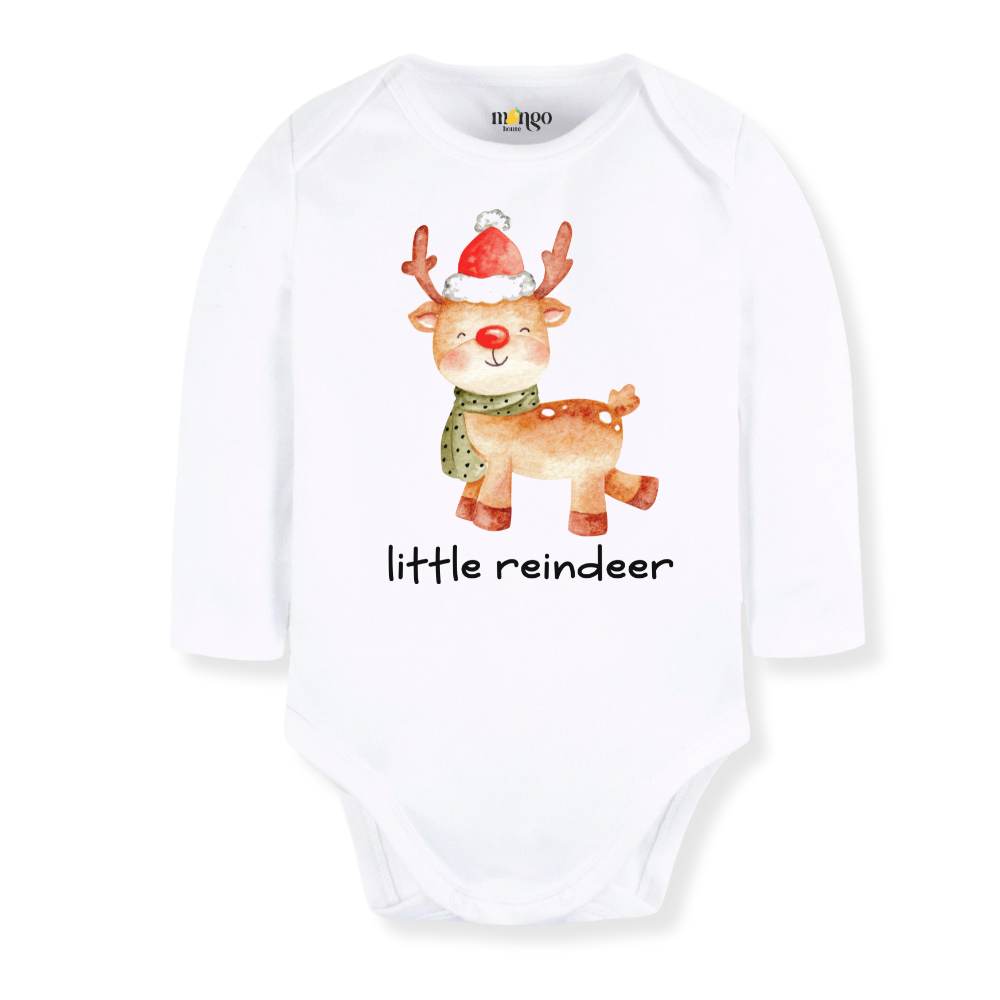 Little Reindeer Christmas Baby Bodysuit, Kids & Toddler T-Shirt – Cute Christmas Outfit