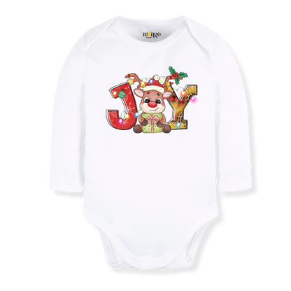 JOY Christmas Baby Bodysuit, Reindeer Kids & Toddler T-Shirt – Holiday Outfit for Boys and Girls
