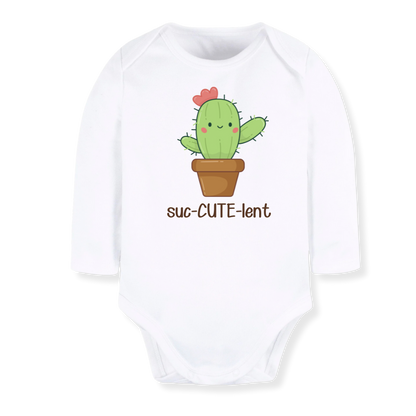 Suc-CUTE-lent Baby Bodysuit, Cute Succulent Girls Tee