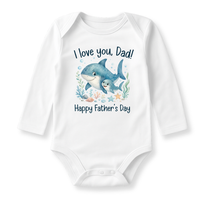 I Love You Dad - Happy Father's Day Shark Baby Bodysuit - Family Outfit