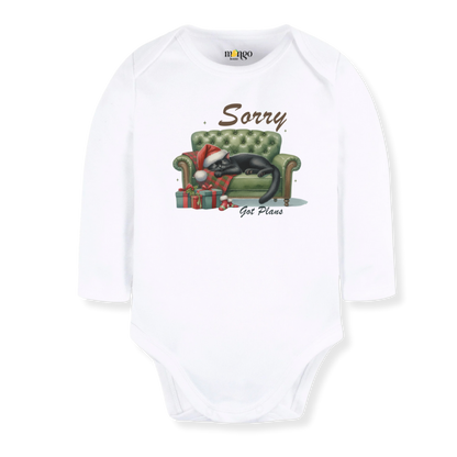 Sorry Got Plans Cat Christmas Baby Bodysuit Funny Tshirt for Kids Toddler Tee Christmas Gift for Baby Clothes