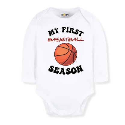 My First Basketball Season Baby Bodysuit, Kids & Toddler T-Shirt – Sport Baby Gift for Basketball Fans