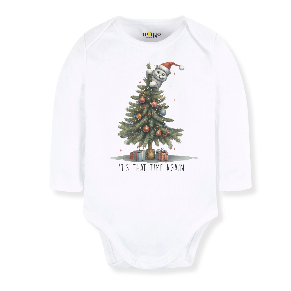 It's that time again Funny Cat Christmas Baby Bodysuit, Kids & Toddler T-Shirt – Cat Xmas Outfit