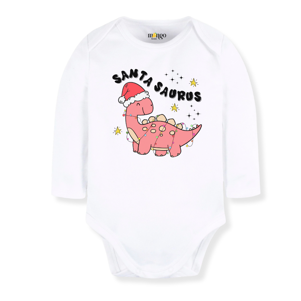 Santa Saurus Christmas Baby Bodysuit Toddler & Kids T-Shirt, Christmas Outfit for Girls Baby Clothes